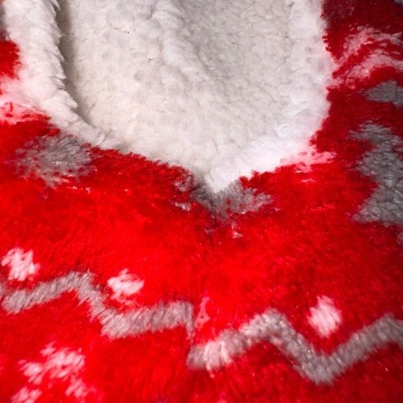 Boots & Barkley Red Fleece Dog Jacket L (9x21) Reindeer Snowflake Hooded - Picture 5 of 8